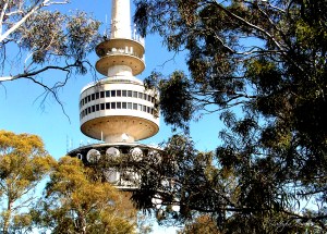 Telstra Tower at the top of Black Mountain, Canberra