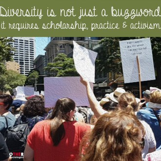 Crowd of protesters march in the city of Sydney