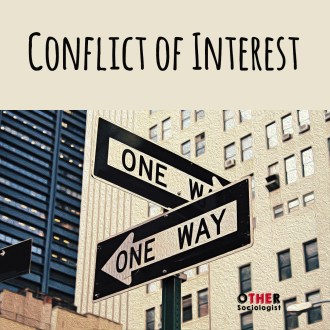 Two one way signs at a cross roads in front of high rise buildings