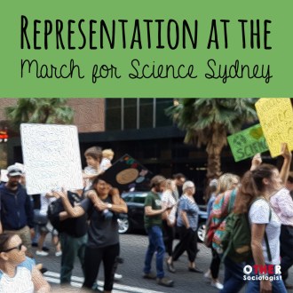Australians protesters at the March for Science in Sydney including a mother with her child on her shoulders and a woman in a wheelchair