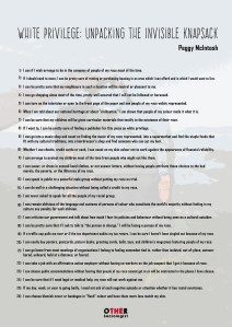 White privilege - Peggy McIntosh. List of 26 examples of White privilege